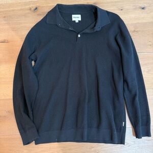 Rhythm Black Textured Polo Knit
